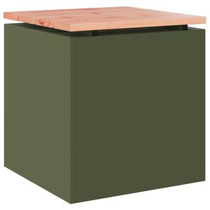 vidaXL Ławka ogrodowa oliwkowy 40 x 40 x 43 cm Stal