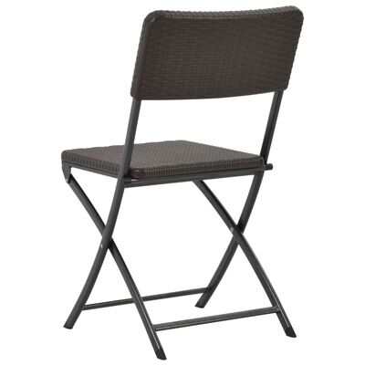 vidaXL Składane krzesła ogrodowe, 2 szt., HDPE i stal, brązowe