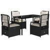 vidaXL 5-cz. zestaw mebli ogrodowych z poduszkami, czarny, polirattan