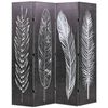 vidaXL Składany parawan, 160x170 cm, motyw pi&oacute;r, czarno-biały