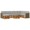 vidaXL Zestaw sof na zewnątrz z poduszką 7 pcs Naturalny i jasnoszary