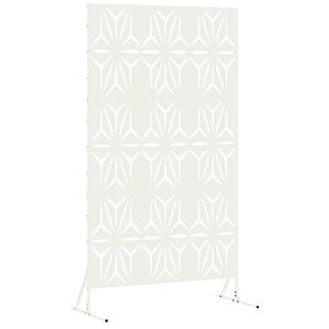 vidaXL Ekran prywatności Biały 100 x 50 x 180 cm Stal
