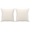 vidaXL 2-osobowa sofa z poduszkami, kremowa, 140 cm, sztuczna sk&oacute;ra