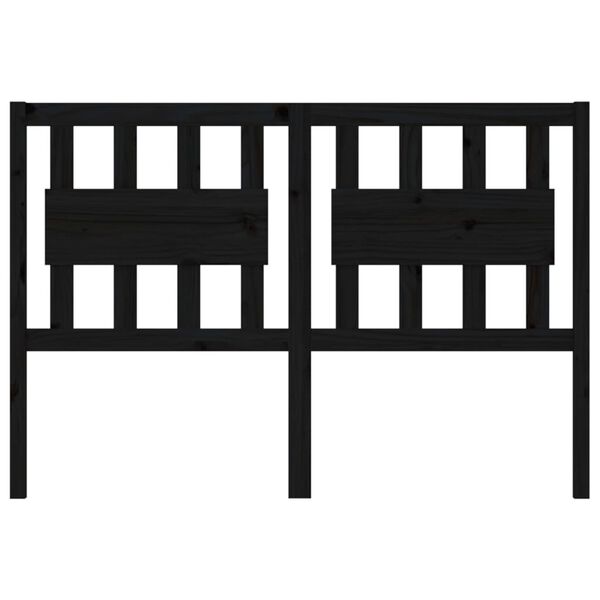 vidaXL Wezgłowie ł&oacute;żka, czarne, 140,5x4x100 cm, lite drewno sosnowe