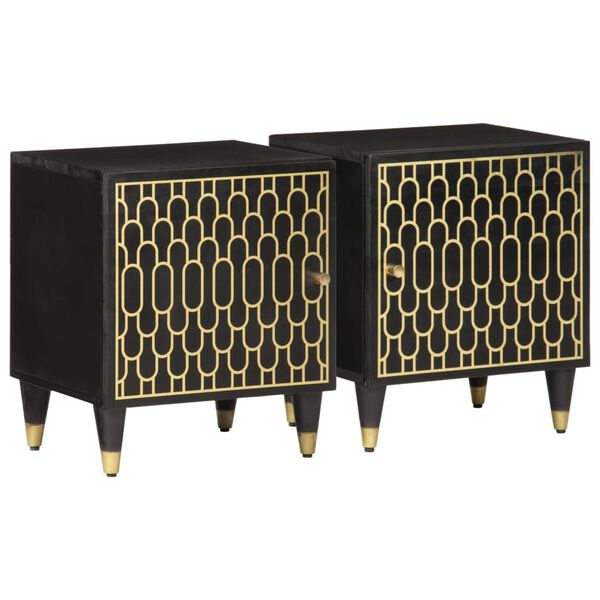 vidaXL Szafki nocne, 2 szt., 40x33x46 cm, lite drewno mango