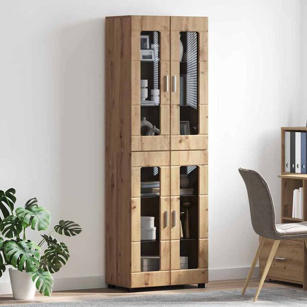vidaXL Highboard z p&oacute;łką FLORIN Dąb rzemieślniczy 60 x 35 x 182 cm