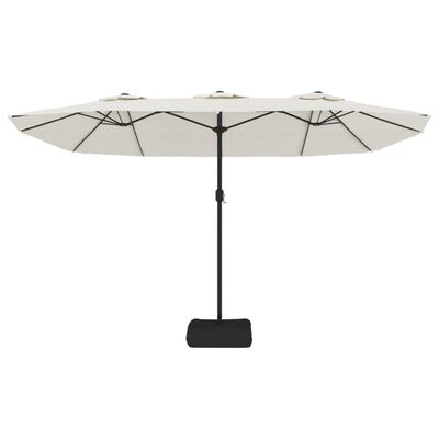 vidaXL Podwójny parasol ogrodowy, piaskowa biel, 449x245 cm
