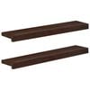 vidaXL Parapety 2 szt. Ciemny brąz 80x 20 x 2 cm Drewno bukowe