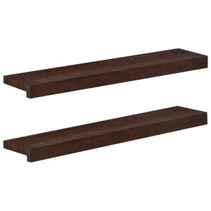 vidaXL Parapety 2 szt. Ciemny brąz 80x 20 x 2 cm Drewno bukowe