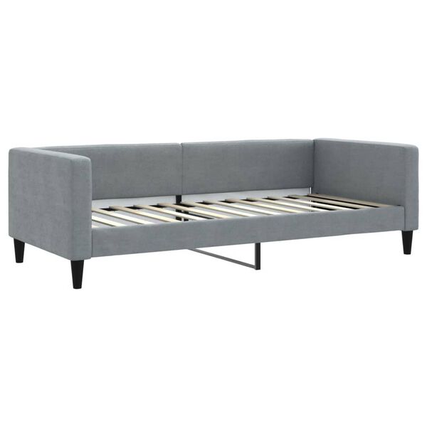 vidaXL Sofa z materacem do spania, jasnoszara, 90x200 cm, tkanina