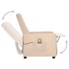 vidaXL Podnoszony fotel masujący, kremowa, tkanina