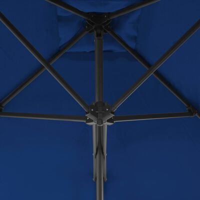 vidaXL Parasol ogrodowy na stalowym słupku, niebieski, 300x230 cm