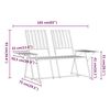 vidaXL Ławka ogrodowa dla 2 osób, 165 cm, czarna, stalowa