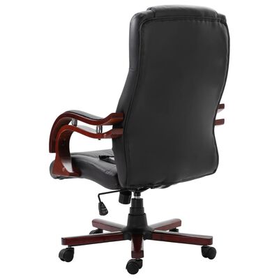 vidaXL Krzesło biurowe, czarne, sztuczna skóra