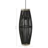 vidaXL Lampa wisząca, czarna, wiklinowa, 40 W, 27x68 cm, owalna, E27