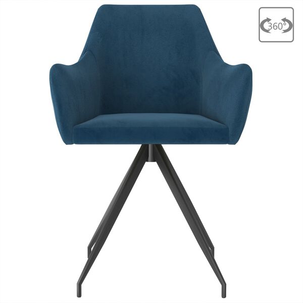 vidaXL Krzesła stołowe, 2 szt., niebieskie, aksamitne