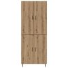 vidaXL Highboard 2 pcs Dąb rzemieślniczy Drewno inżynieryjne i szkło
