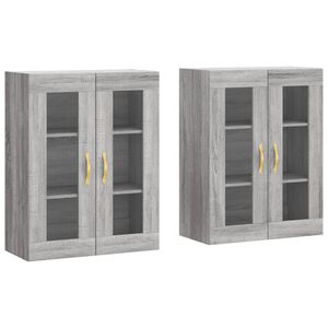 vidaXL Wiszące szafki, 2 szt. szary dąb sonoma materiał drewnopochodny