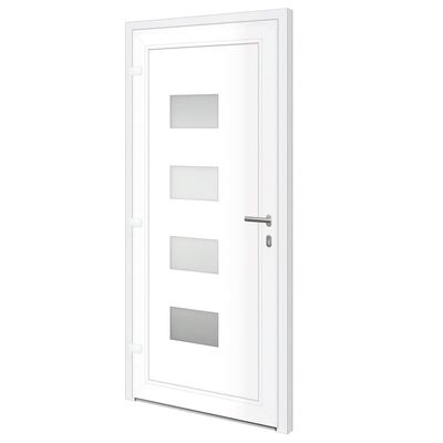 vidaXL Drzwi wejściowe, białe, 100x210 cm, aluminium i PVC