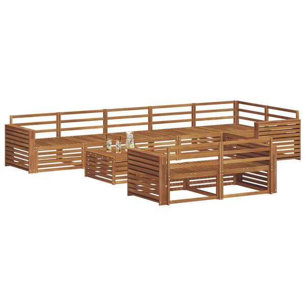 vidaXL Zestaw sof na zewnątrz 9 pcs Naturalny