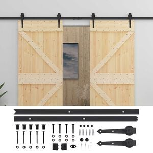 vidaXL Drzwi przesuwne 2 szt. 100 x 210 cm Lite drewno sosnowe