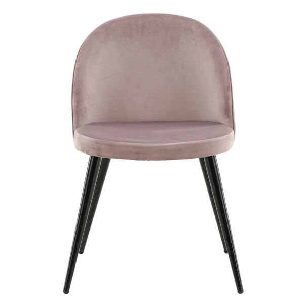 Venture Home Krzesła Velvet, 2 szt., aksamitne, czarno-r&oacute;żowe