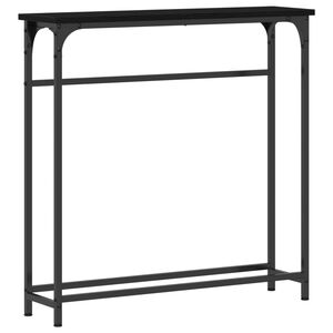 vidaXL Konsola Czarny Dąb 75 x 19,5 x 75 cm Drewno inżynieryjne