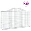 vidaXL Kosze gabionowe, 20 szt, 200x30x100/120cm, galwanizowane żelazo