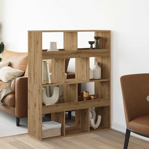 vidaXL Regał, dąb artisan, 100x33x125,5 cm, materiał drewnopochodny