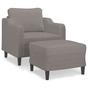 vidaXL Fotel z podn&oacute;żkiem, taupe, 60 cm, obity tkaniną