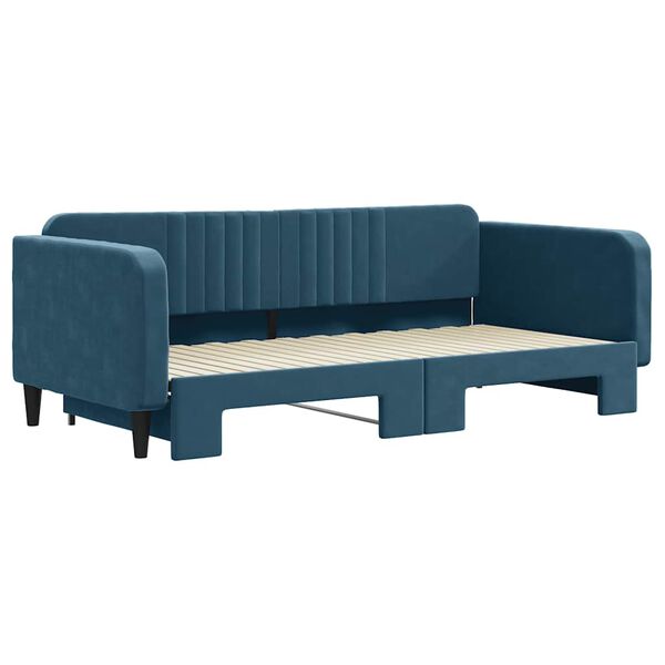 vidaXL Sofa rozsuwana, niebieska, 100x200 cm, aksamit