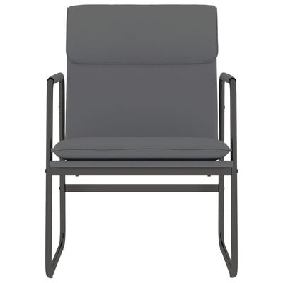 vidaXL Krzesło wypoczynkowe, szare, 55x64x80 cm, sztuczna skóra