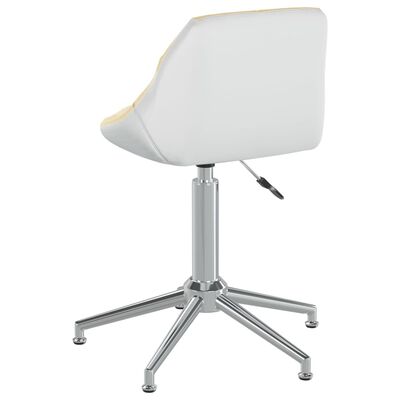 vidaXL Obrotowe krzesła stołowe, 2 szt., kremowo-białe, ekoskóra