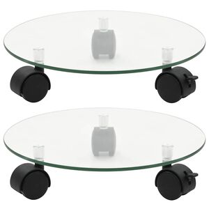 vidaXL Stojaki na kwiaty, na k&oacute;łkach, 2 szt., szkło, 28 cm, okrągłe