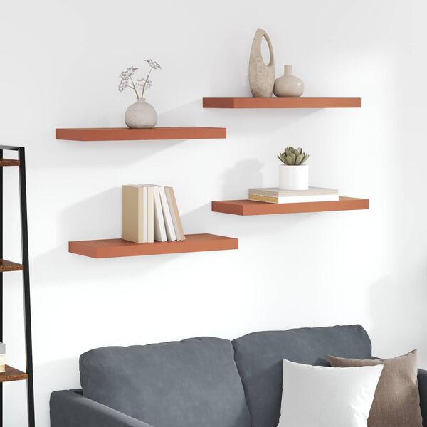 vidaXL P&oacute;łka ścienna z przechowywaniem 4 pcs Czerwony 60 x 23 x 4 cm