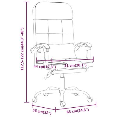 vidaXL Rozkładane, masujące krzesło biurowe, brązowe, sztuczna skóra