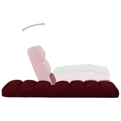 vidaXL Składane krzesło podłogowe, winna czerwień, sztuczna skóra