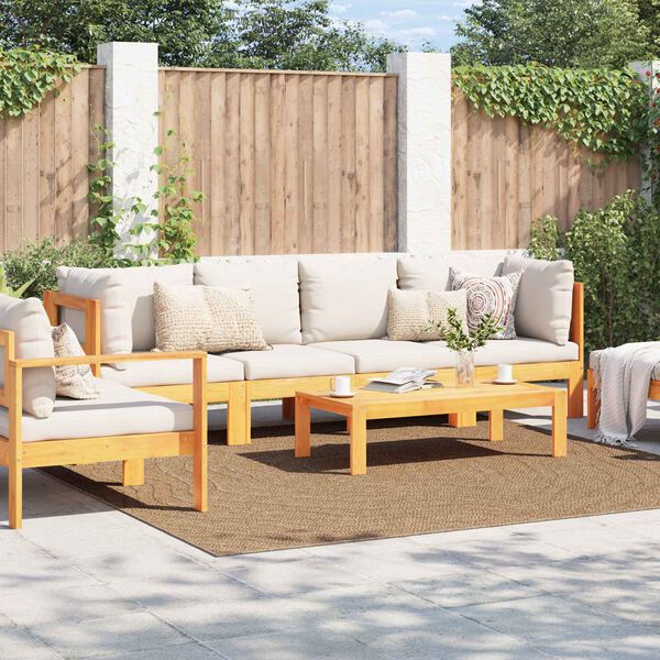 vidaXL Dywany pokojowe Moir&eacute; HUARTE Naturalny 240 x 240 cm Poliester