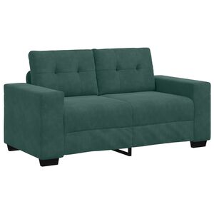 vidaXL Sofa dwuosobowa, ciemnozielona, 120 cm, aksamit