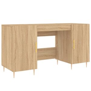vidaXL Biurko, dąb sonoma, 140x50x75 cm, materiał drewnopochodny