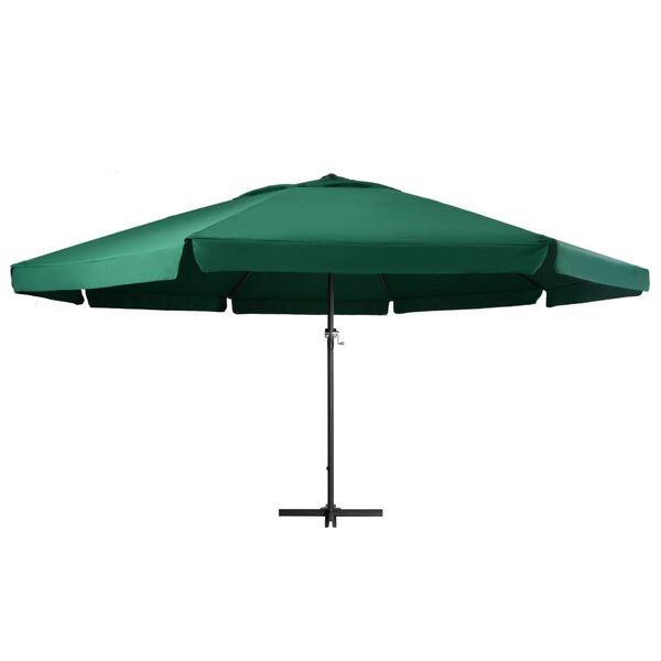 vidaXL Parasol ogrodowy na aluminiowym słupku, 600 cm, zielony
