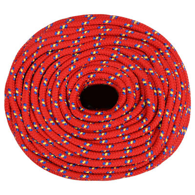 vidaXL Linka żeglarska, czerwona, 10 mm, 500 m, polipropylen