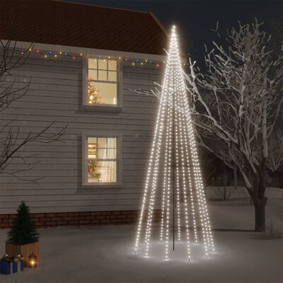 vidaXL Choinka z kołkiem gruntowym, 732 zimne białe LED, 500 cm