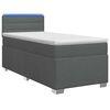 vidaXL Ł&oacute;żko Box Spring z materacem i LED ciemnoszary 90 x 190 cm
