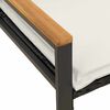 vidaXL ławka z poduszką Czarny i kremowo-biały 115 x 65 x 72 cm rattan
