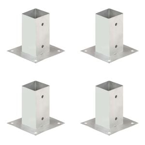 vidaXL Podstawy słup&oacute;w, 4 szt., galwanizowany metal, 71 mm