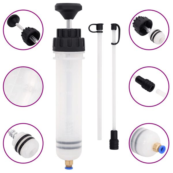 vidaXL Zestaw do odpowietrzania hamulc&oacute;w, biało-czarny, 0,2 L