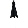 vidaXL Parasol ogrodowy LED, stalowy słupek, czarny, 225x225x212 cm