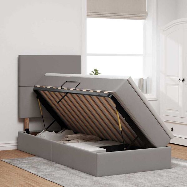 vidaXL Ł&oacute;żko z miejscem na przechowywanie i materacem 90 x 190 cm