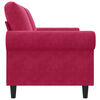 vidaXL Sofa 2-osobowa, winna czerwień, 140 cm, tapicerowana aksamitem
